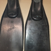 Jedne z pierwszych gumowych płetw przeznaczonych dla nurków - Sprint produkcji Stomil w Grudziądzu