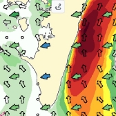 Prądy po wschodniej stronie wyspy
